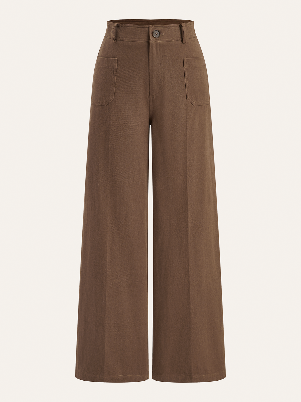 Pantalon large en coton taille mi-haute