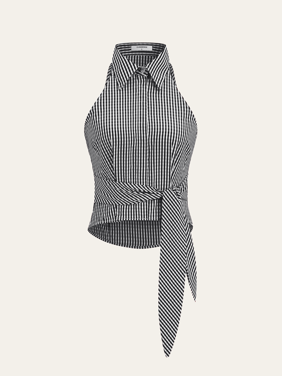 Striped Tie-Waist Crop Top