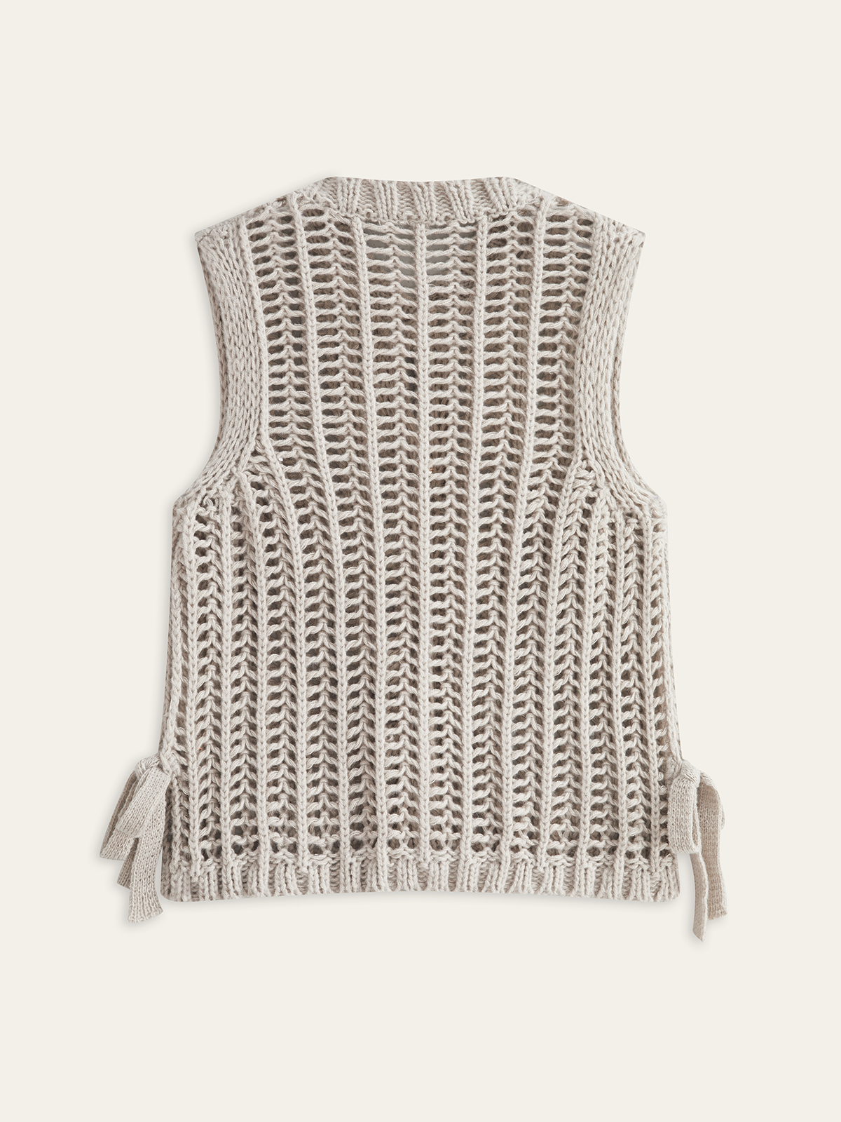 Metal Button Open-Knit Vest