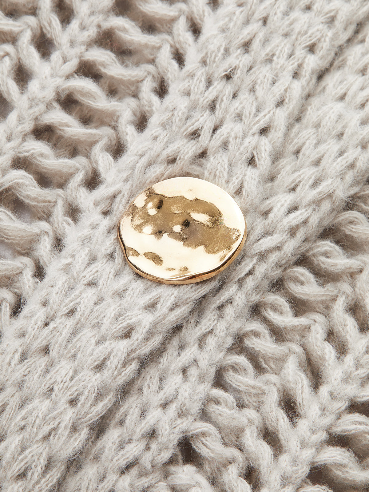 Metal Button Open-Knit Vest
