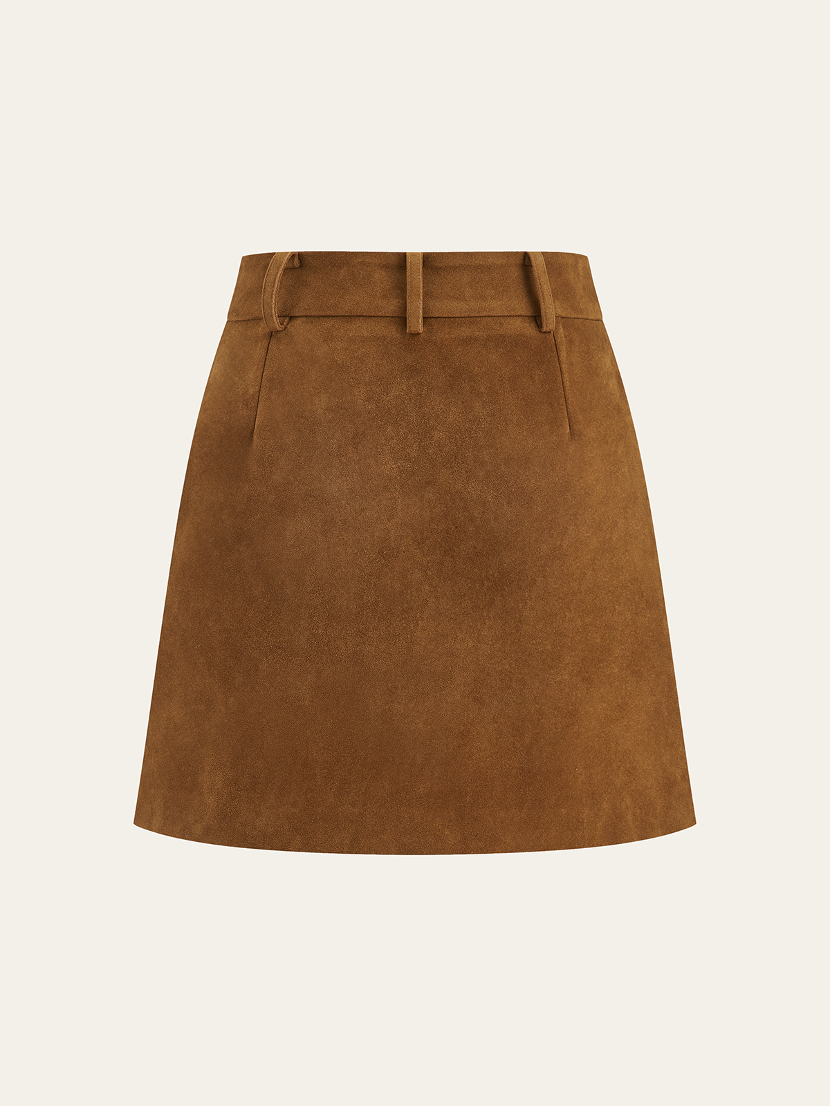 Irregular Metal Detail Suede Effect Mini Skirt