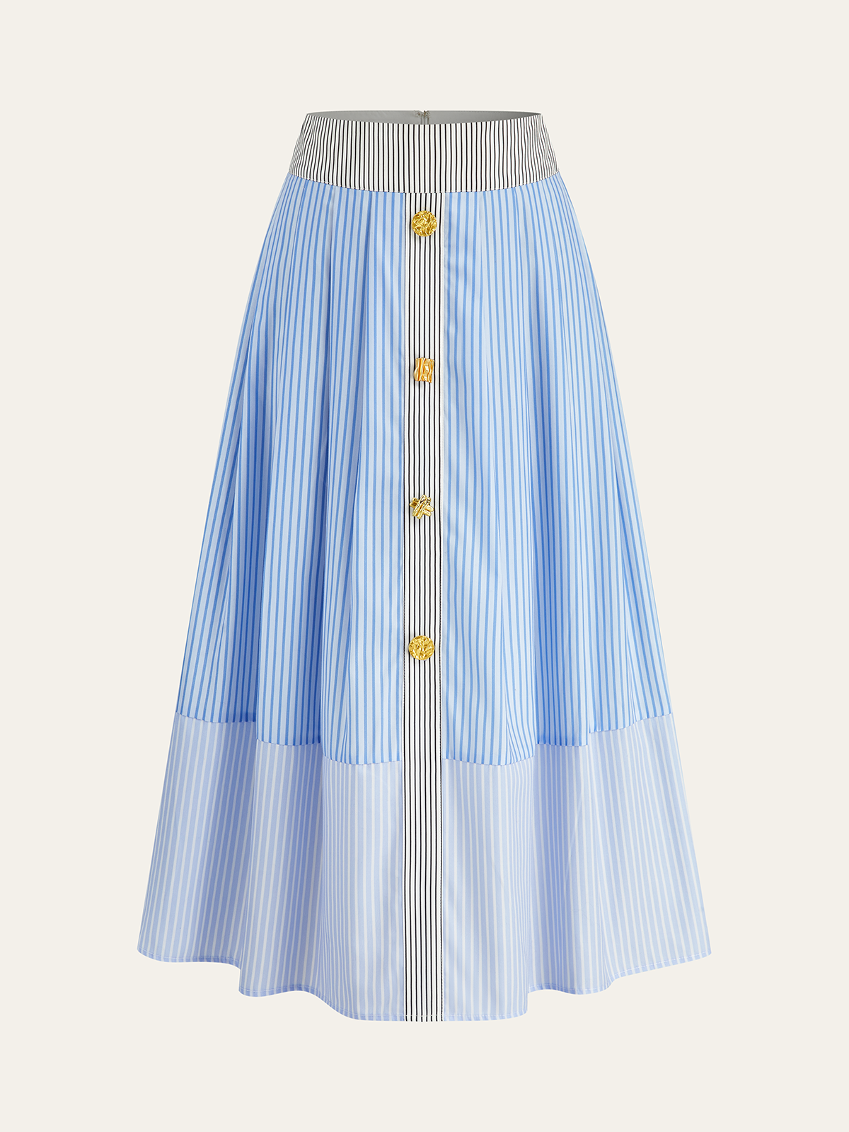 Gestreifter Maxirock mit Metalldetails