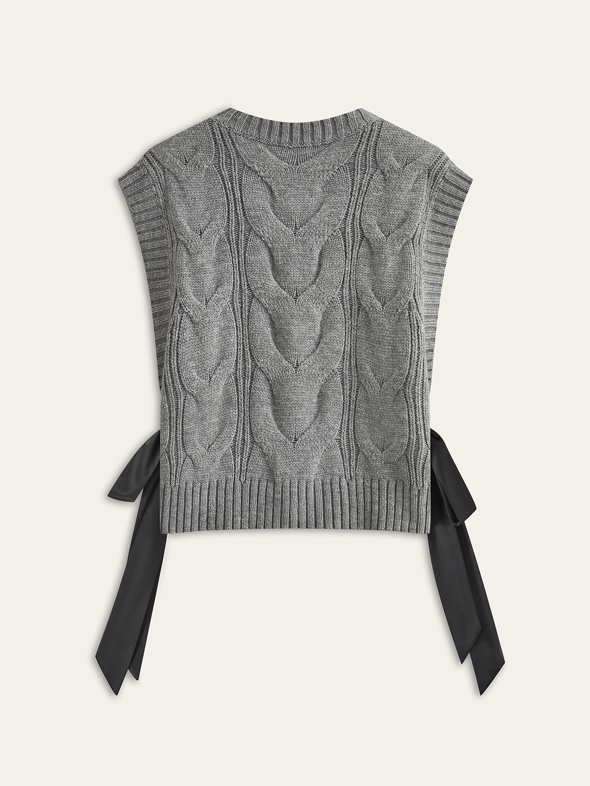 Dual-Sided Bow Cable-Knit Vest