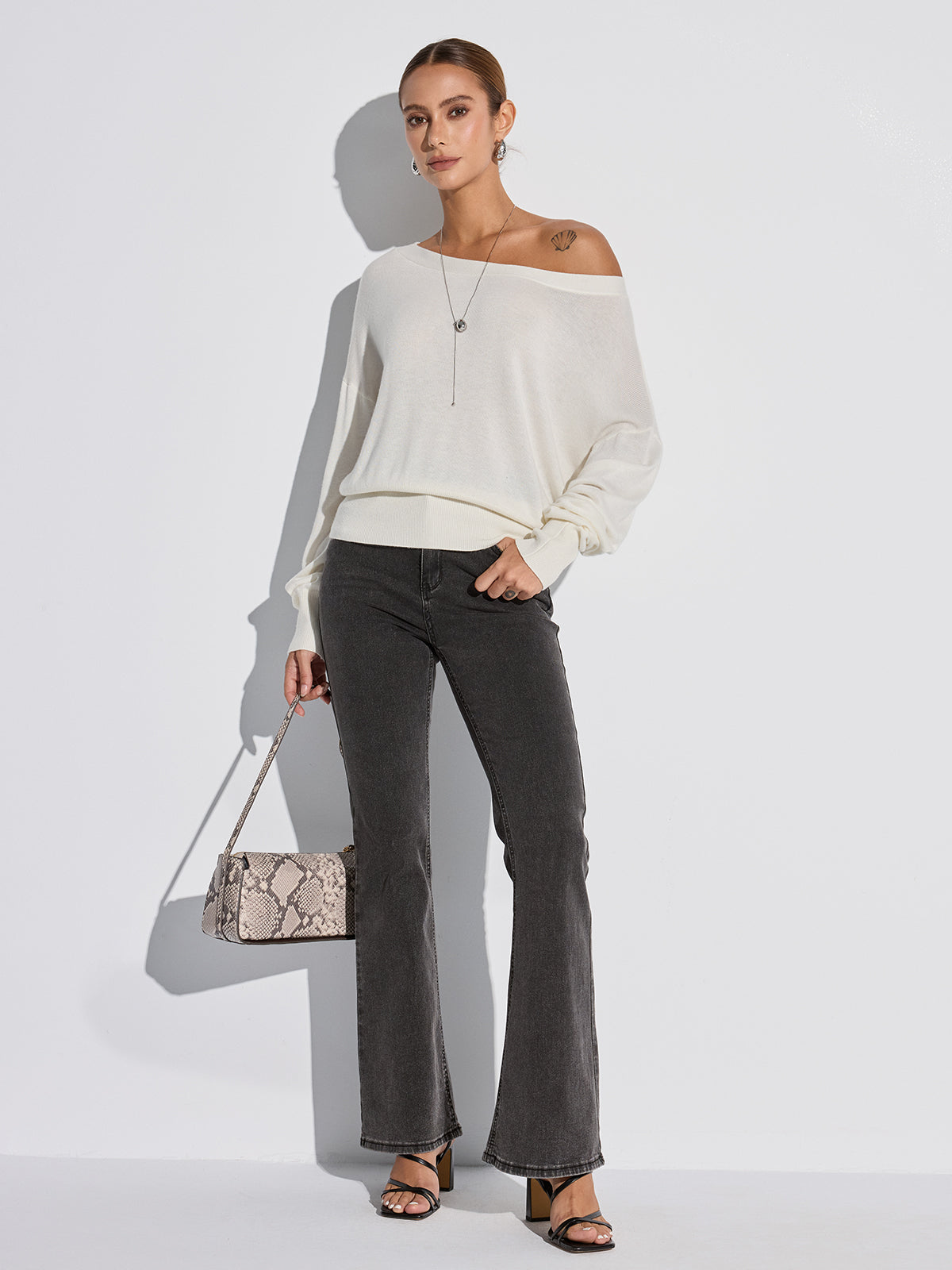 Off-Shoulder Oversized Knit Top