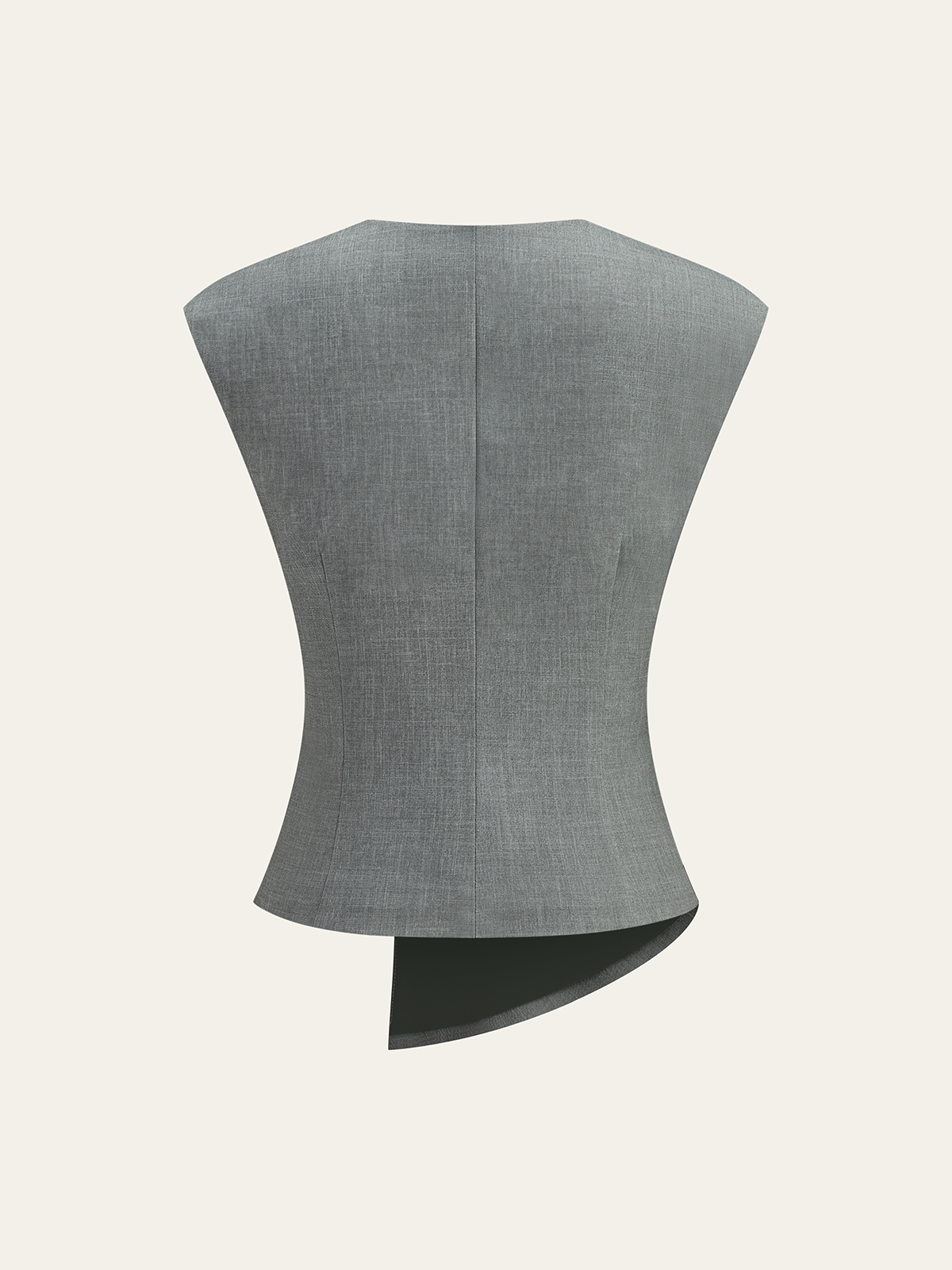 Ruched Waist V-Neck Asymmetric Top