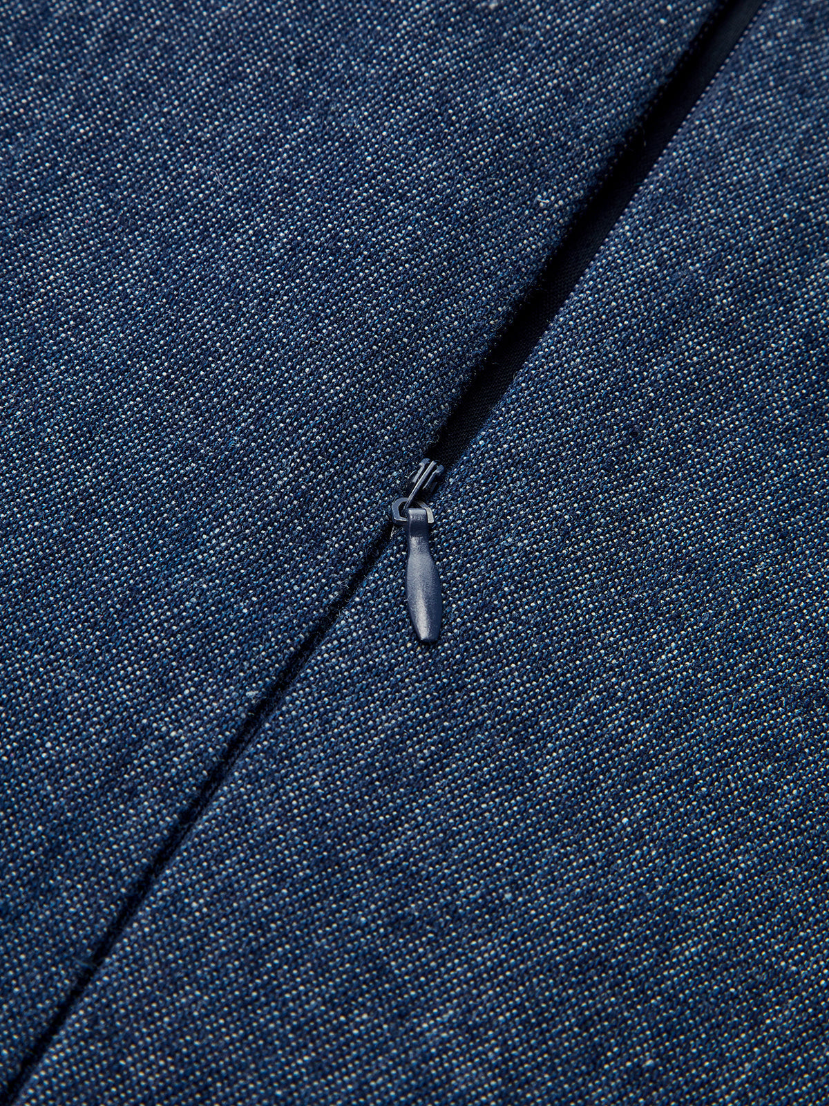 Metal Detail Denim Pleated Sleeveless Dress