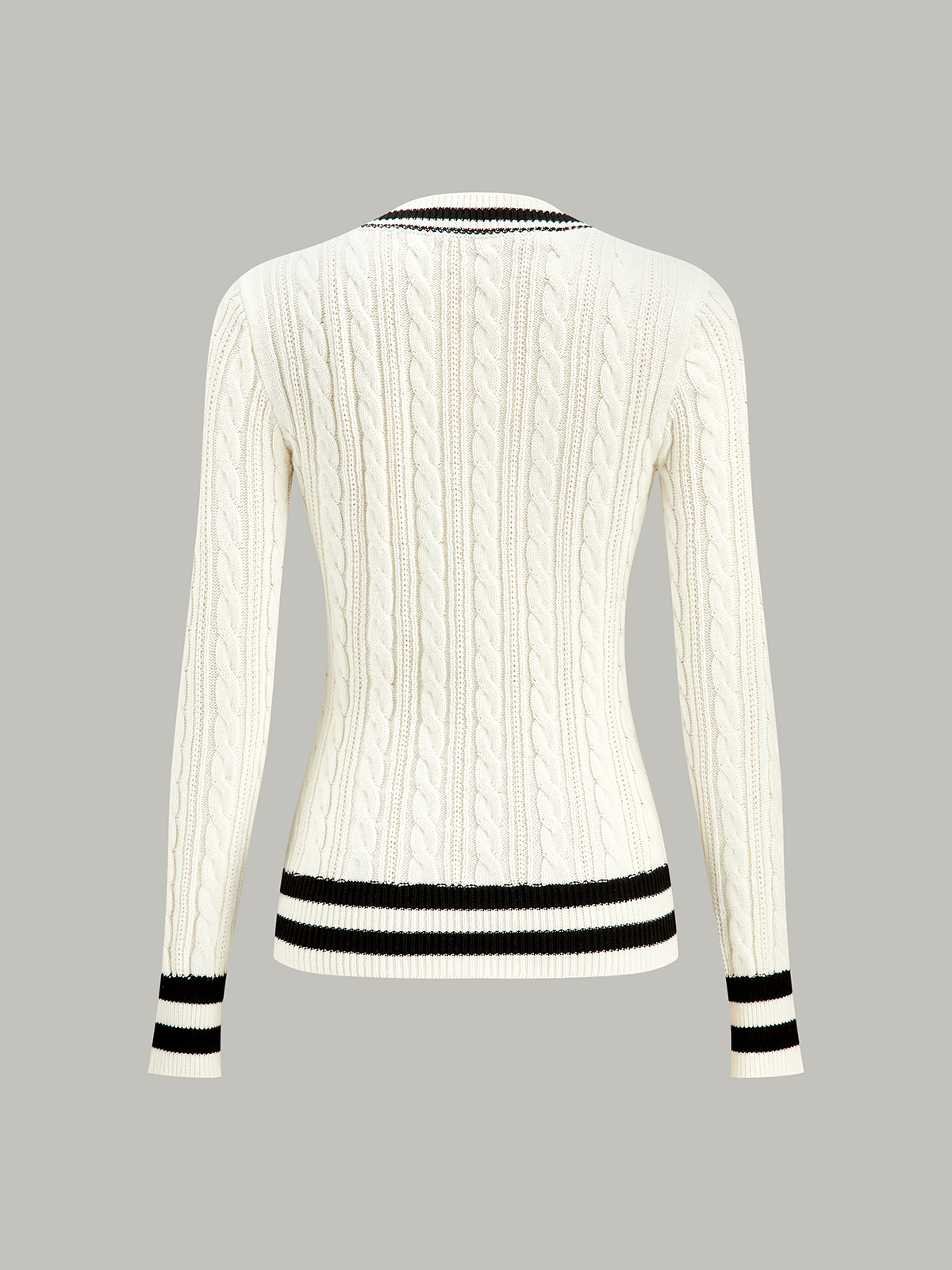 Pull torsadé rayé