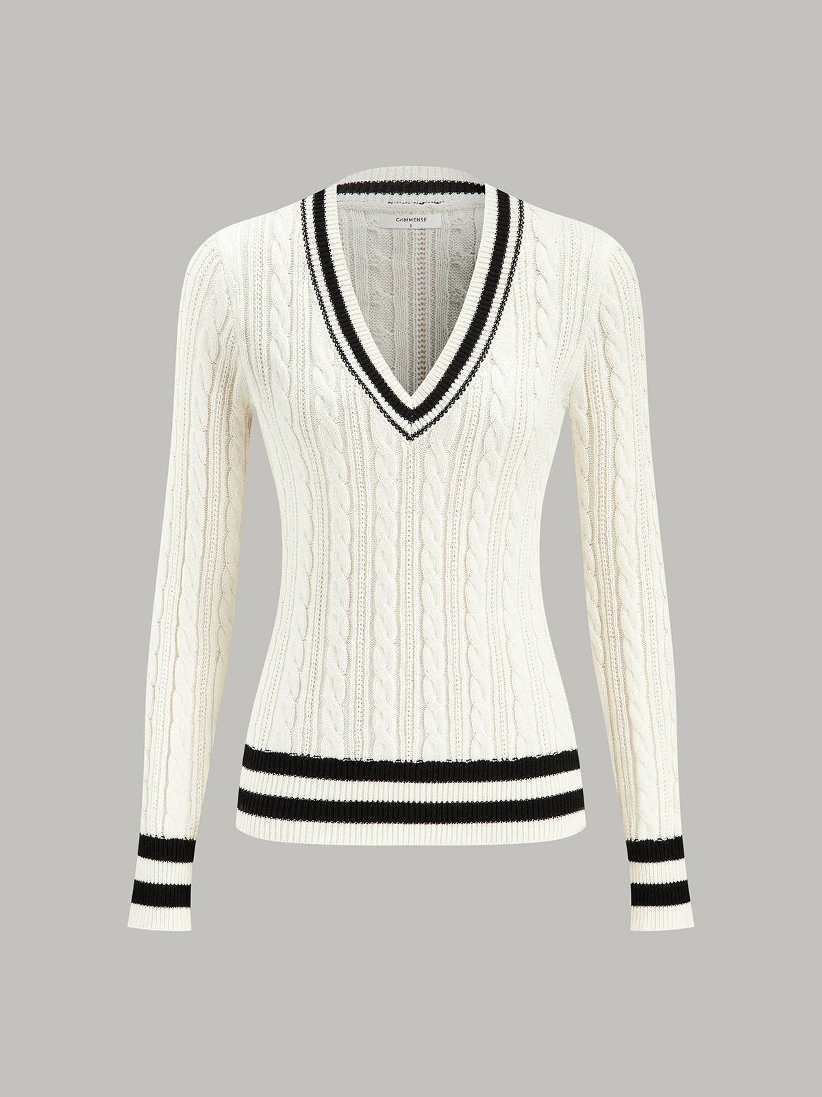 Pull torsadé rayé