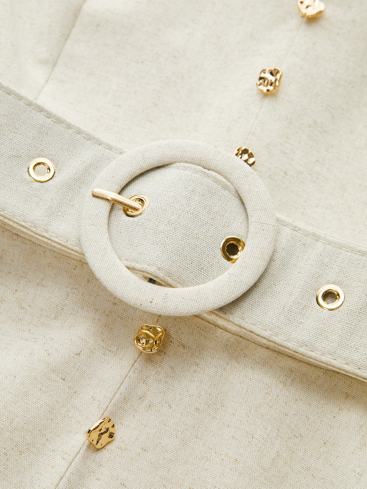 Button Front Belted Midi Dress