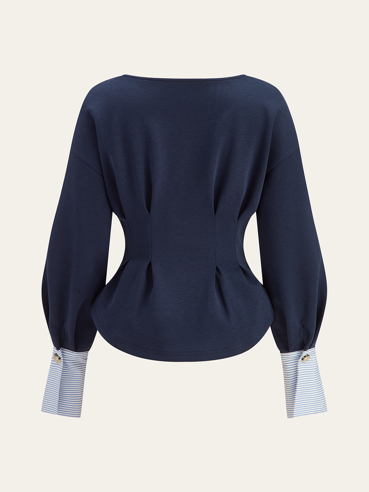 Rundhals-Sweatshirt mit Ballonärmeln und Schößchen