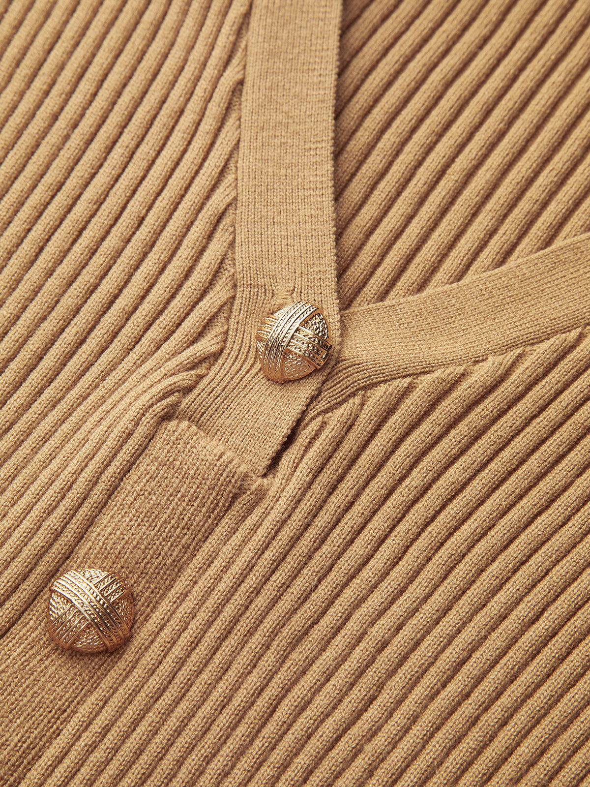 Knit Dress with Buttons and Matching Belt