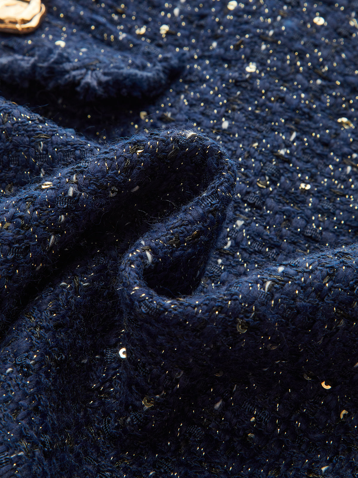 Pailletten-Tweed-Minirock mit Dekotasche
