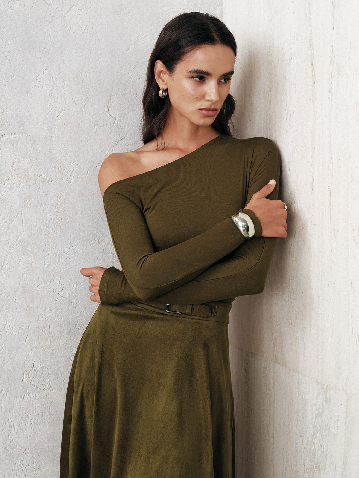 Chemisier asymétrique à manches longues