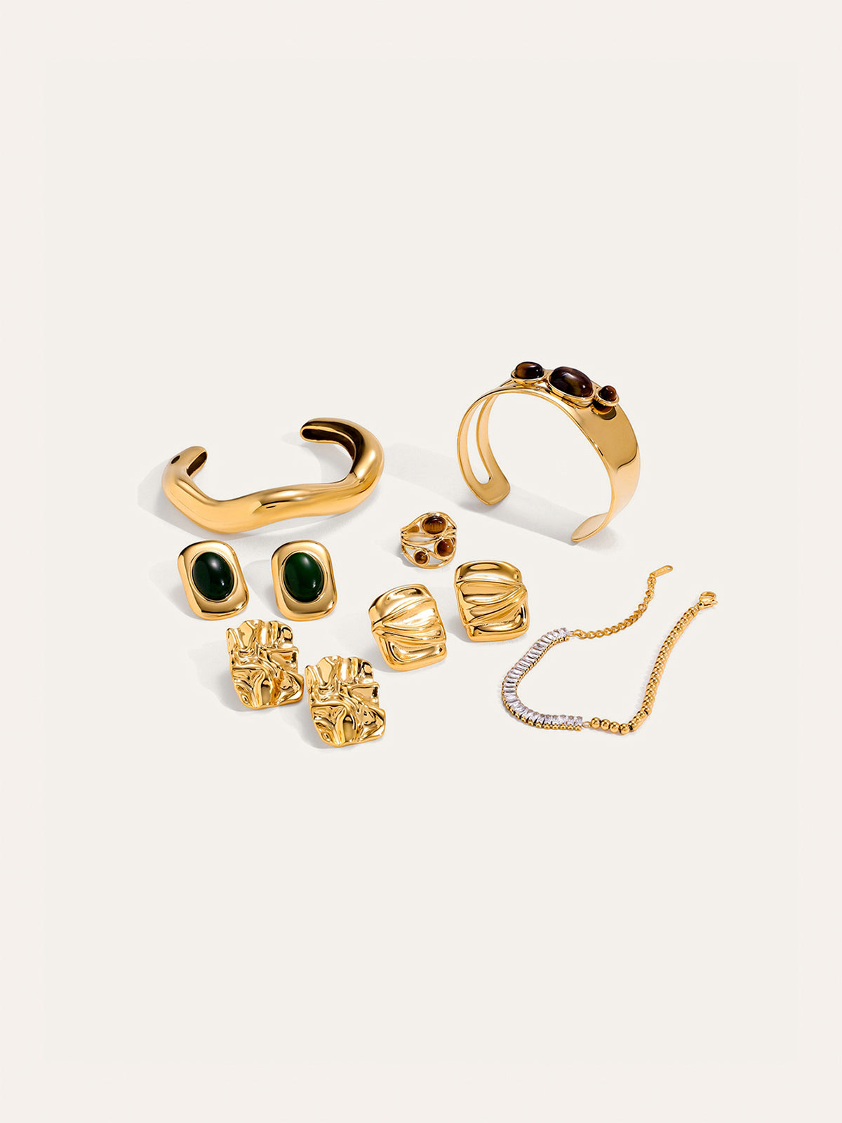 Bague en acier titane et pierre œil de tigre