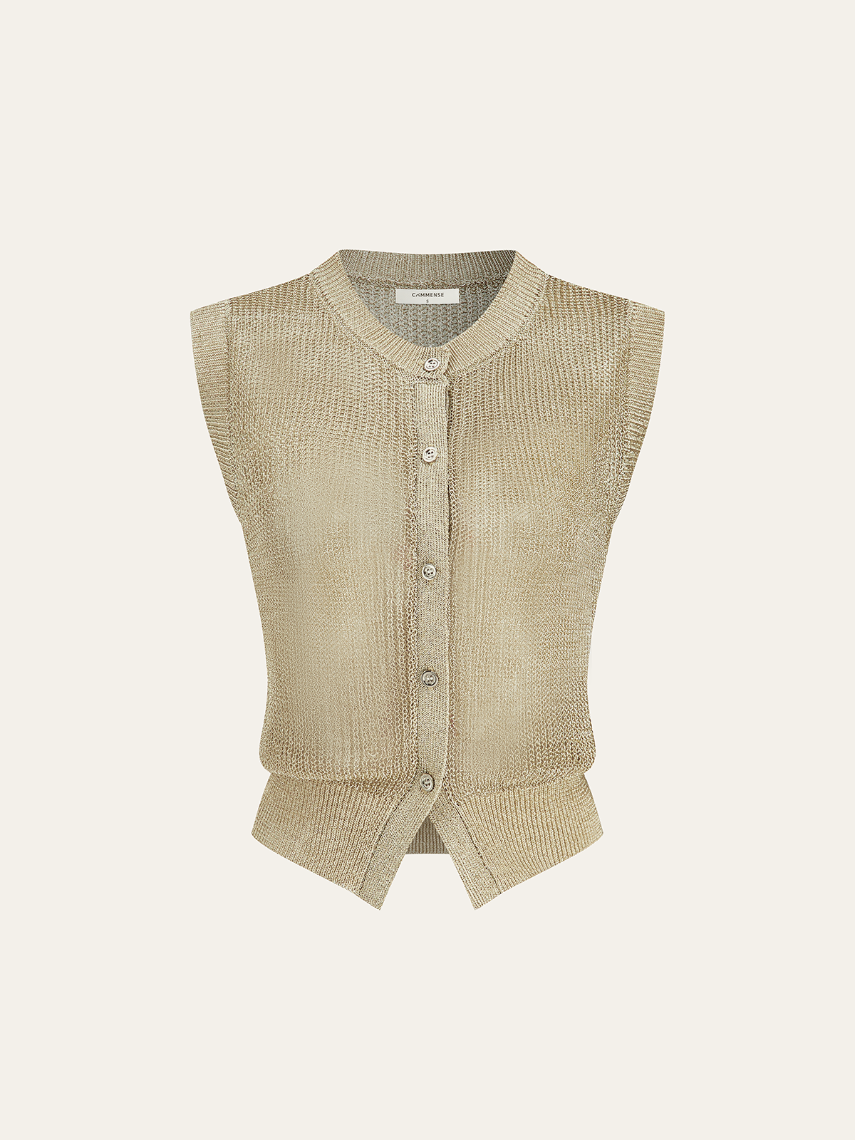Gilet sans manches tricoté avec écharpe
