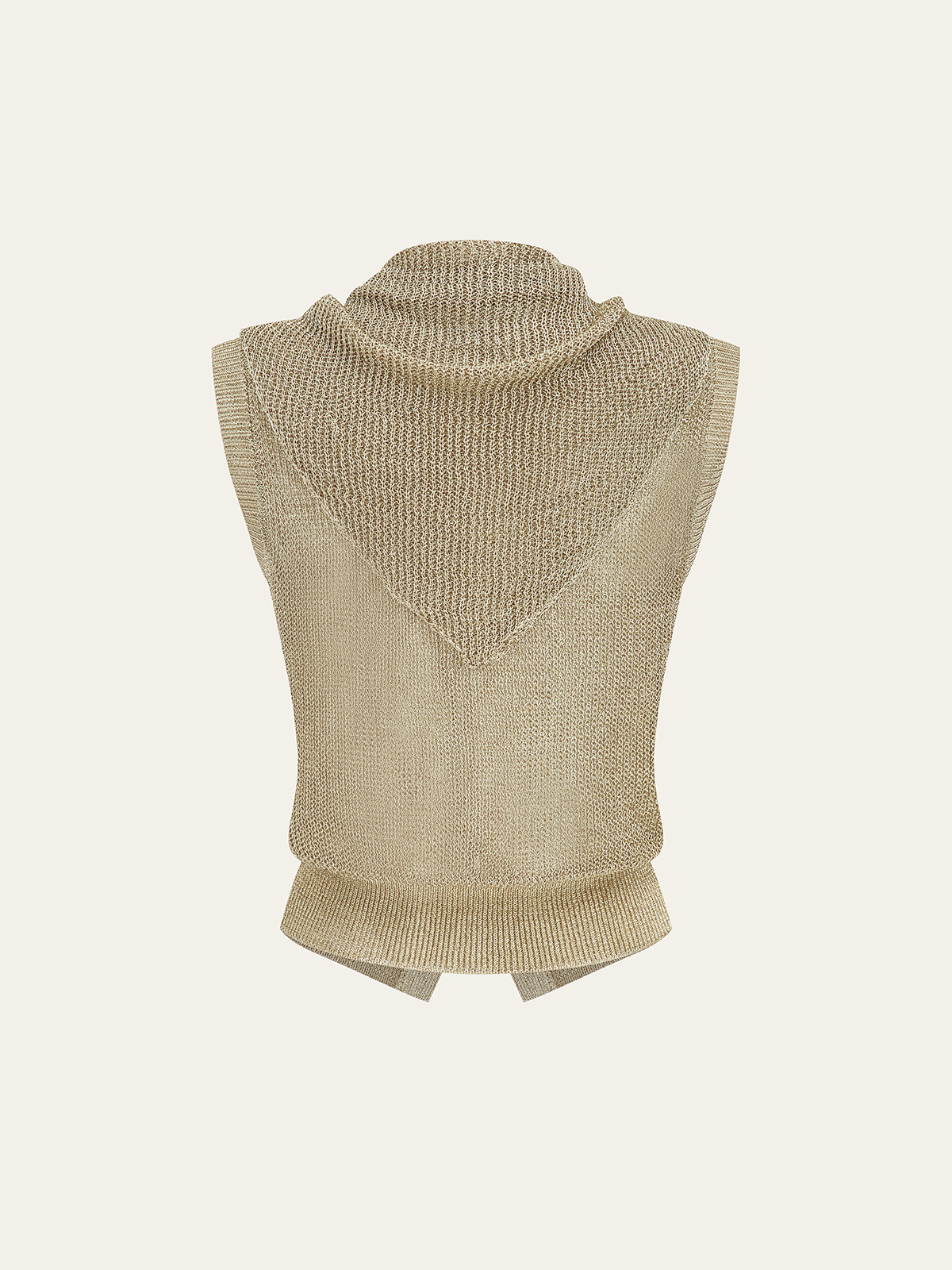 Gilet sans manches tricoté avec écharpe