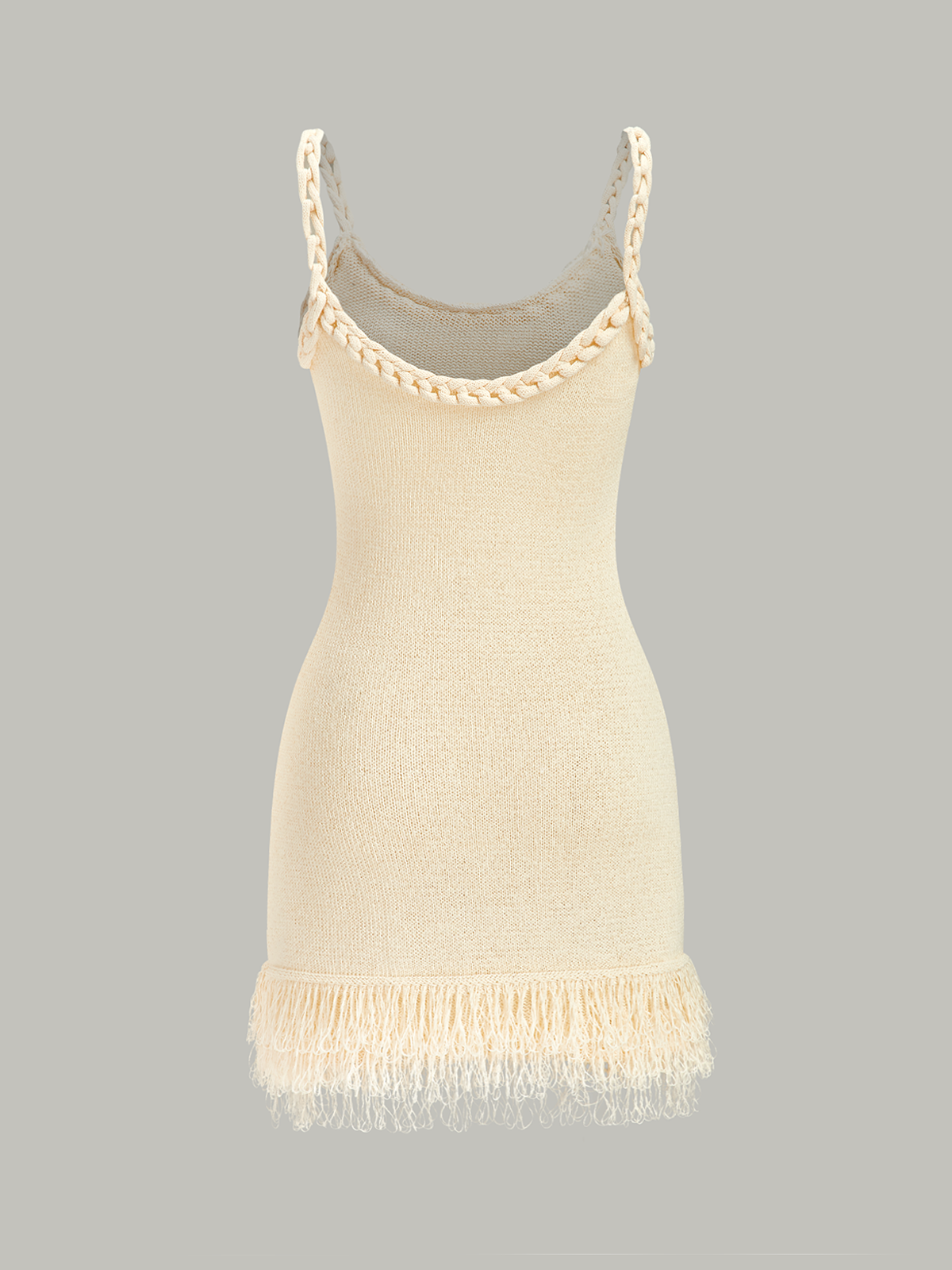 Robe pull à ourlet effiloché et bride en corde tressée