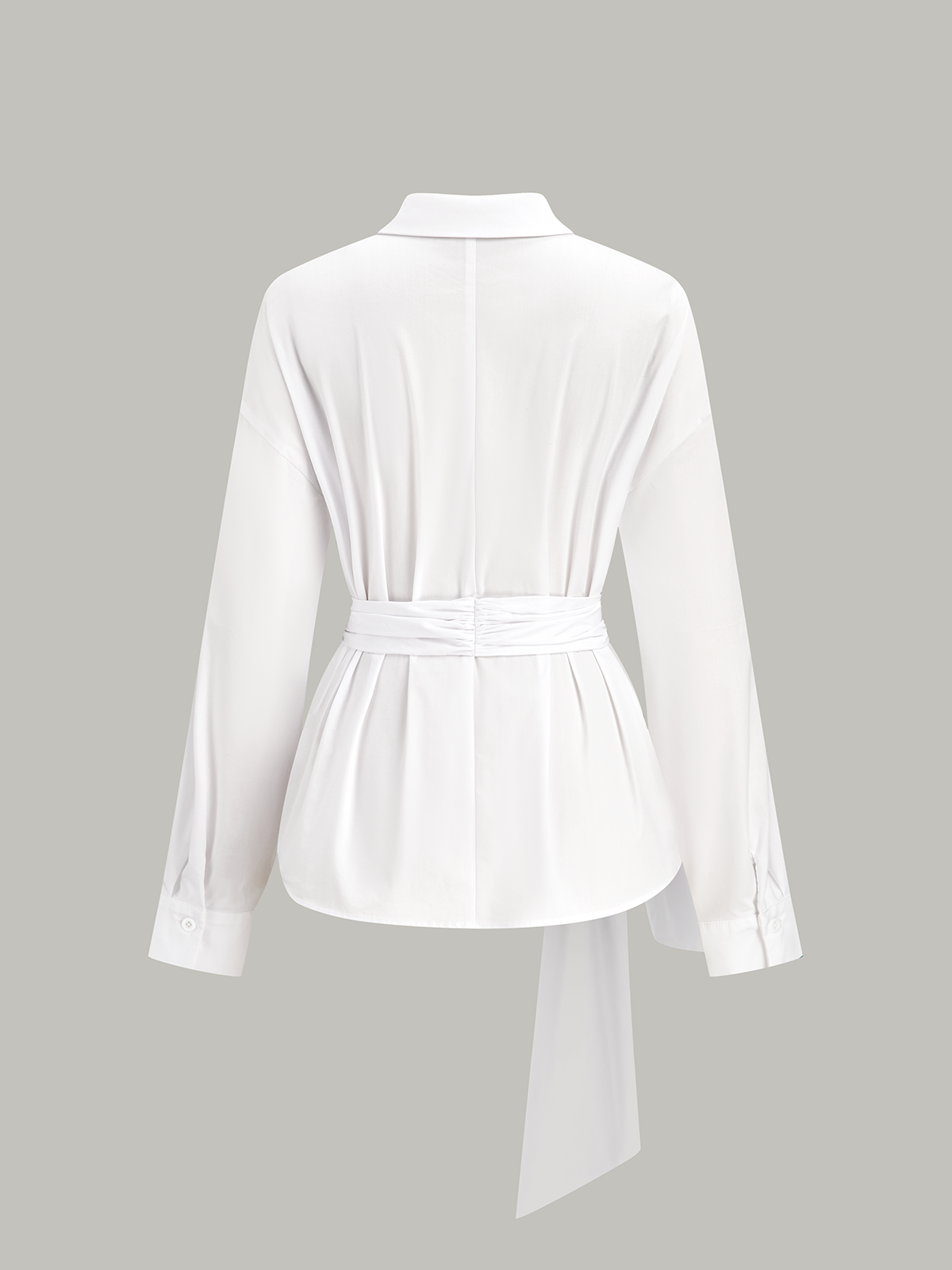 Tie-Waist Button-Down Shirt