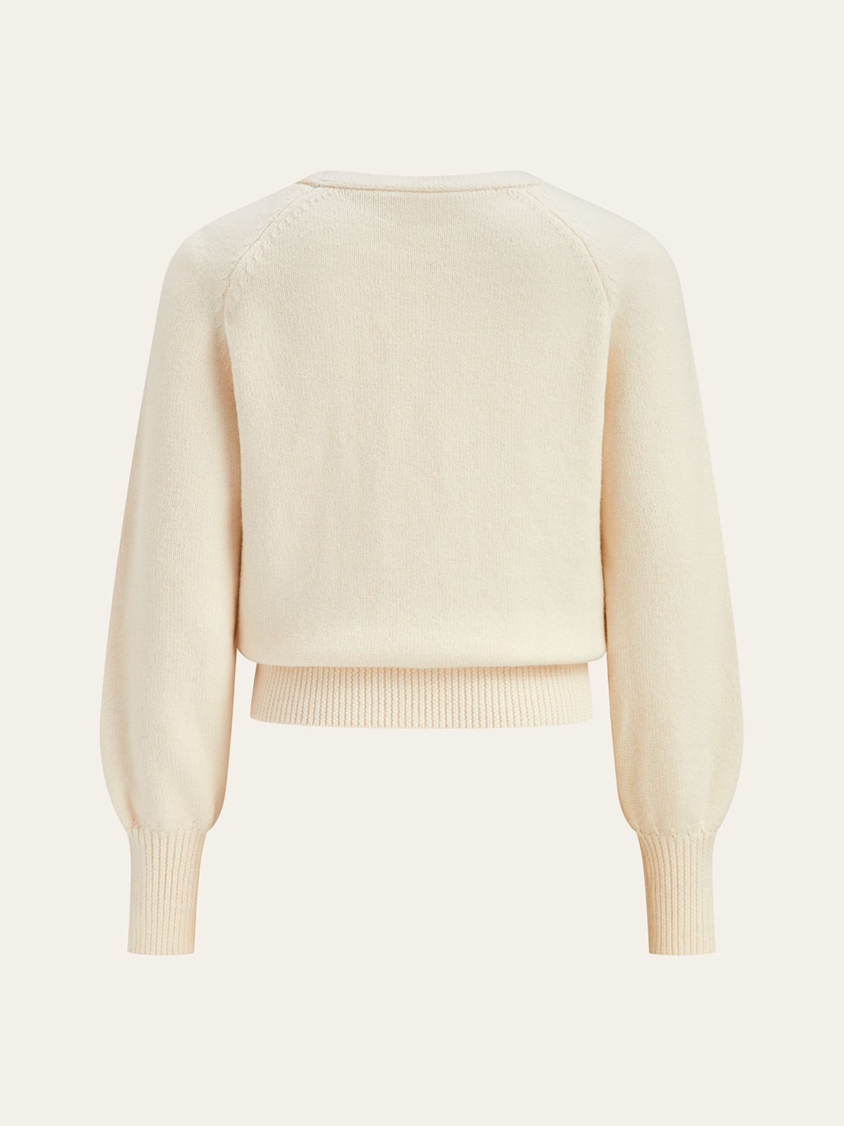 Twist V-Neck Leg-Of Mutton Sleeve Sweater