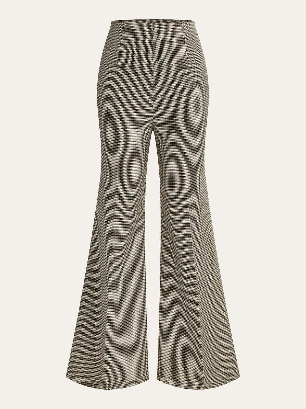 High-Waisted Houndstooth Flare Pants