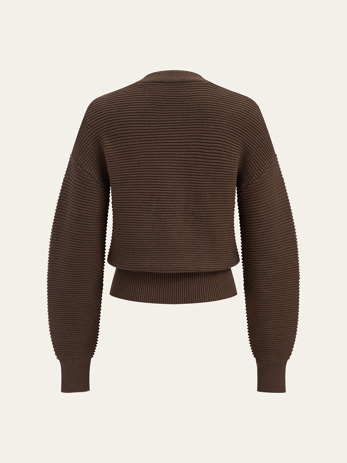 Metal Button V-neck Textured Cardigan