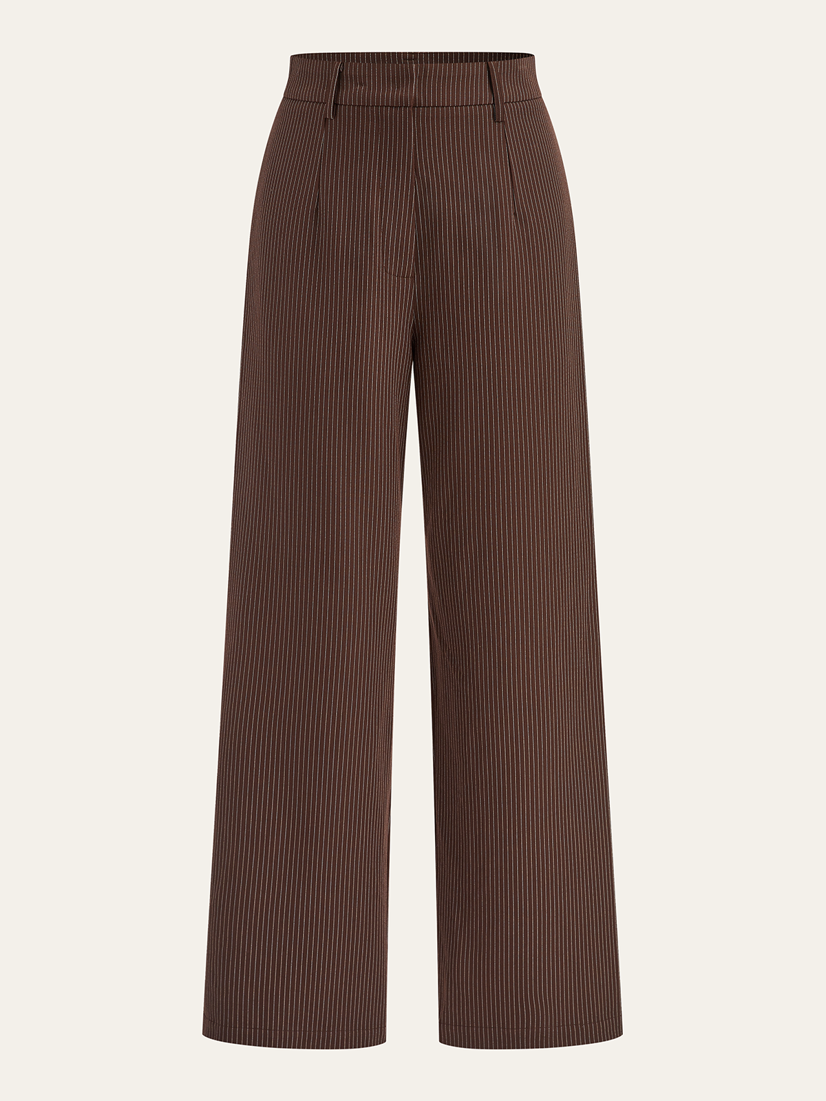 Mid-Waist Nadelstreifen-Hose mit weitem Bein