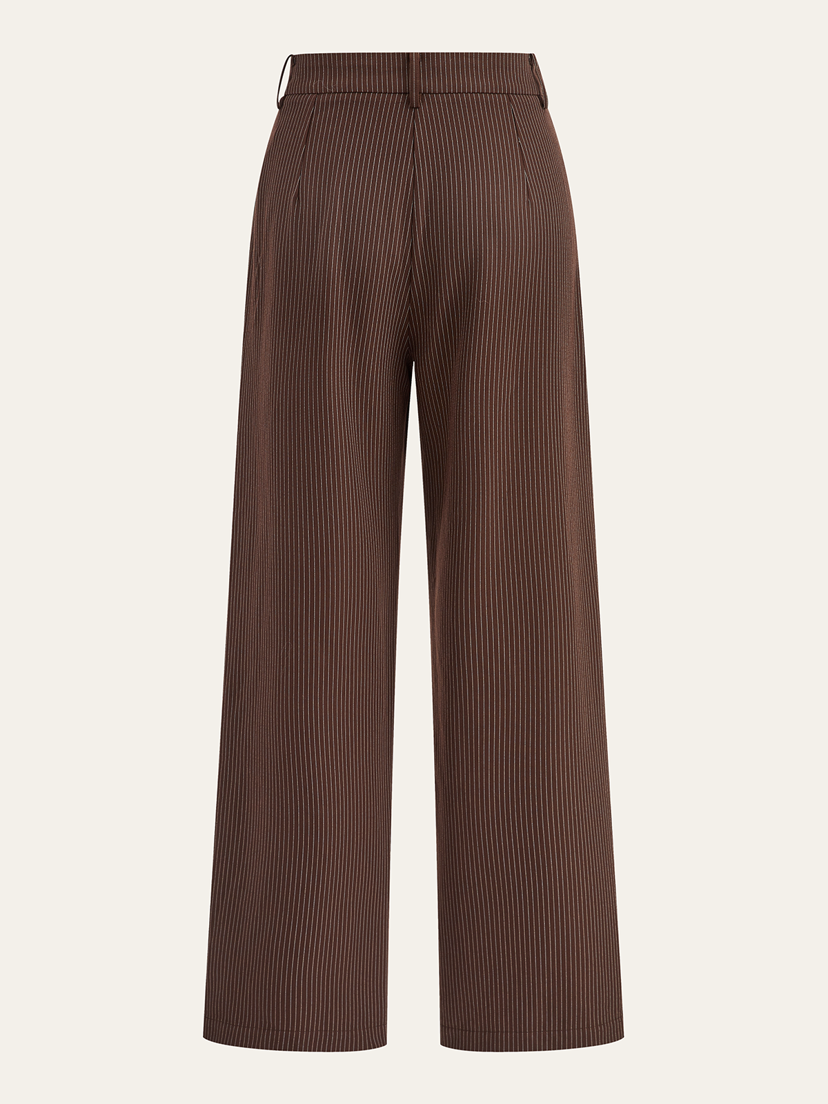 Mid-Waist Nadelstreifen-Hose mit weitem Bein