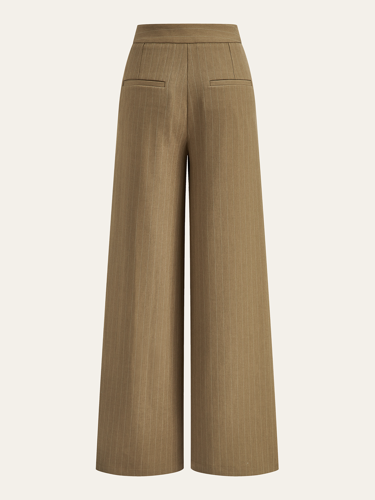 Pantalon plissé ample à rayures fines
