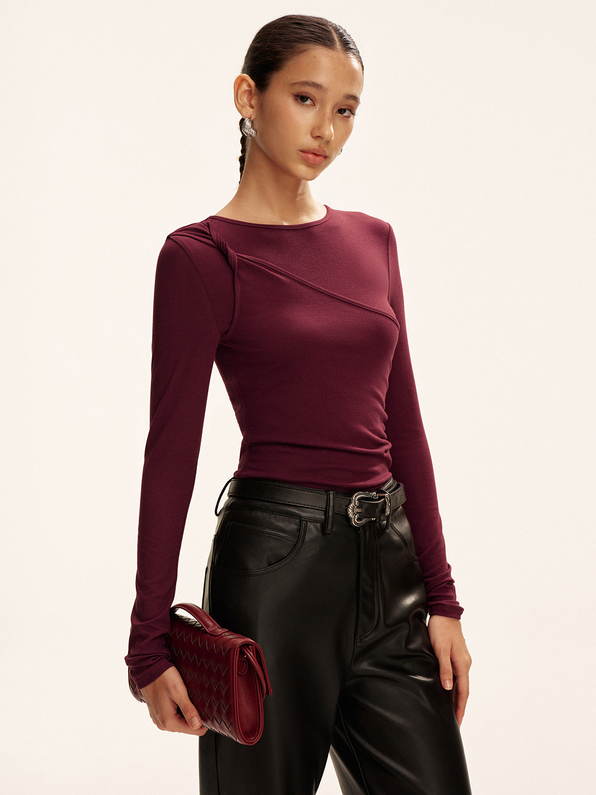 Asymmetrisches Langarm-Twist-Top