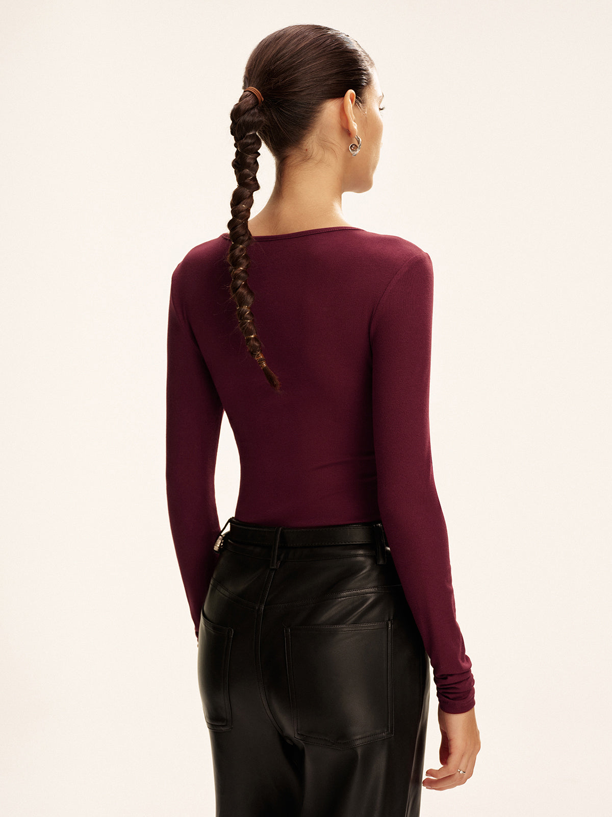 Asymmetric Twist Long-Sleeve Top