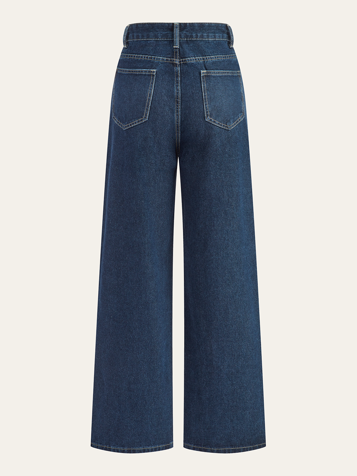 Pantalon en jean taille mi-haute à jambes larges