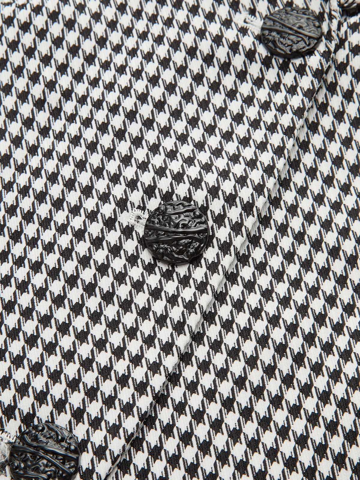 Houndstooth Belted Collar Vest