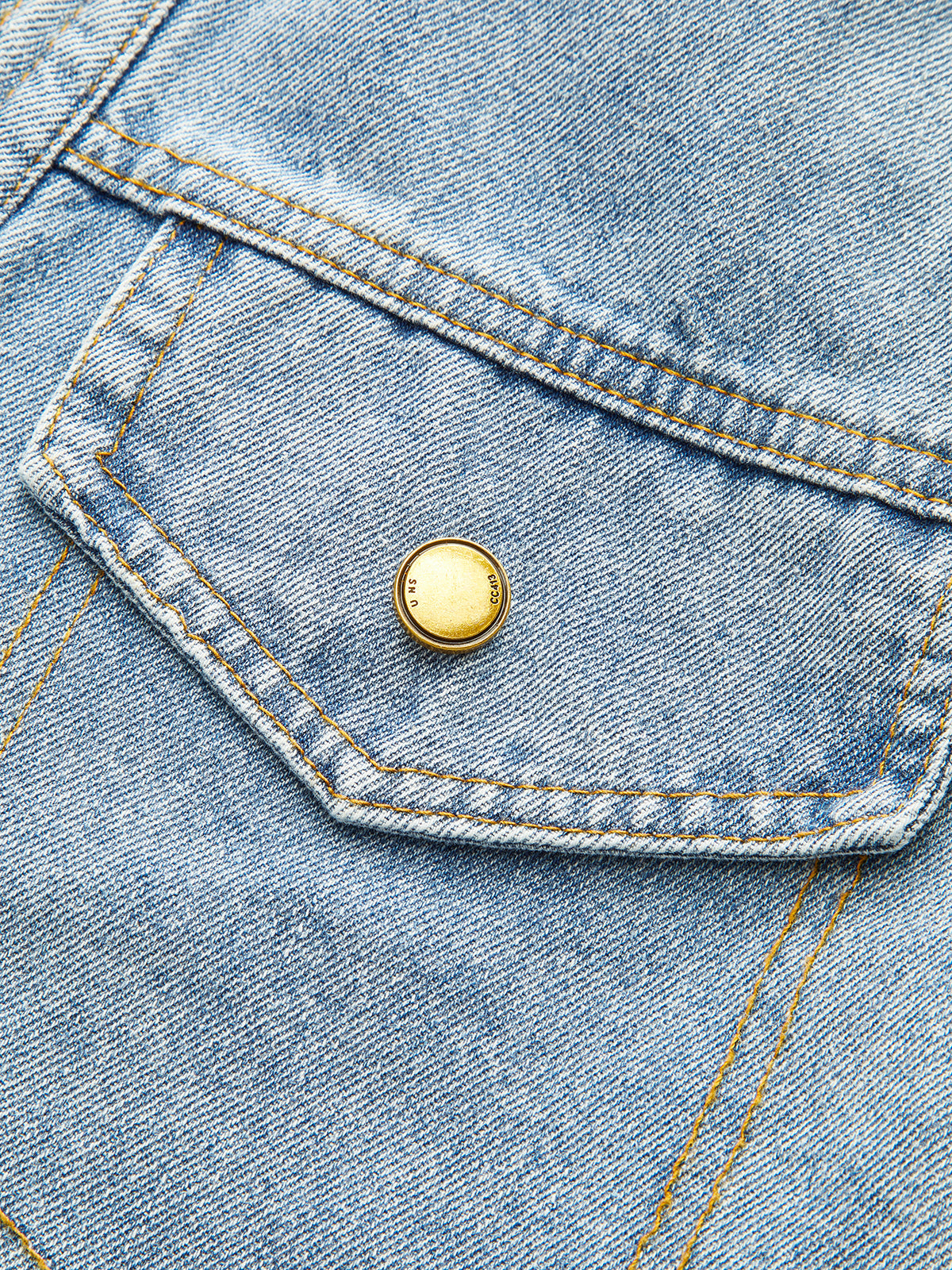 V-Neck Paneled Denim Cardigan