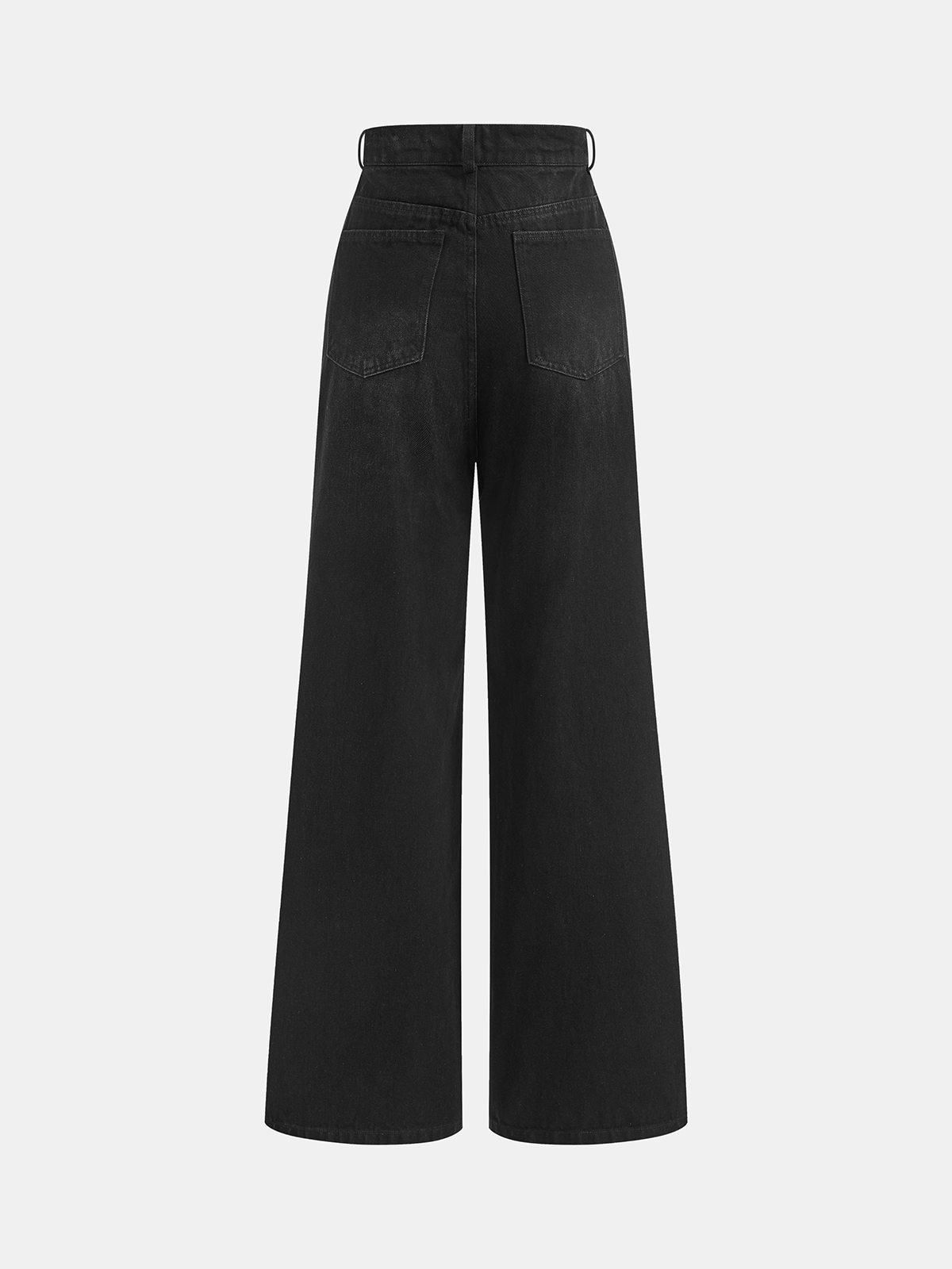 Pantalon en denim asymétrique taille mi-haute