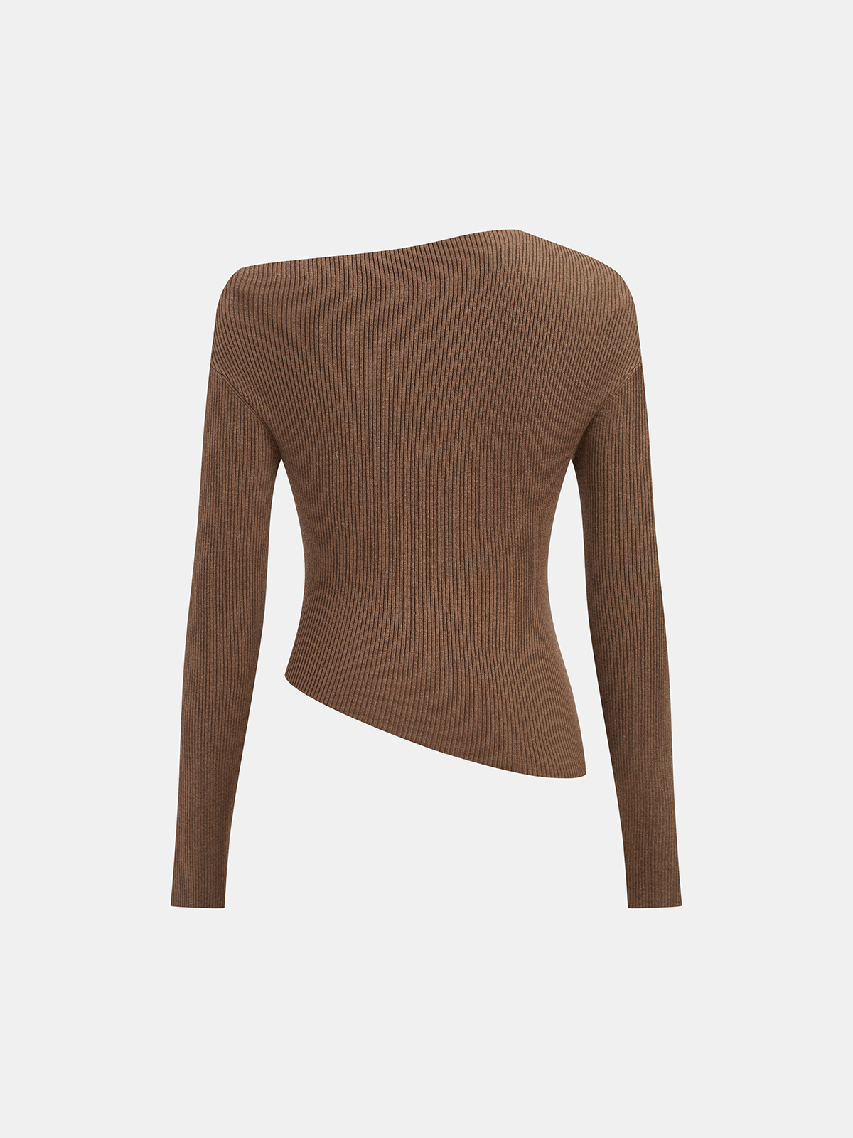 Off-Shoulder Rhinestone Ribbed Wool Blend Knit Top