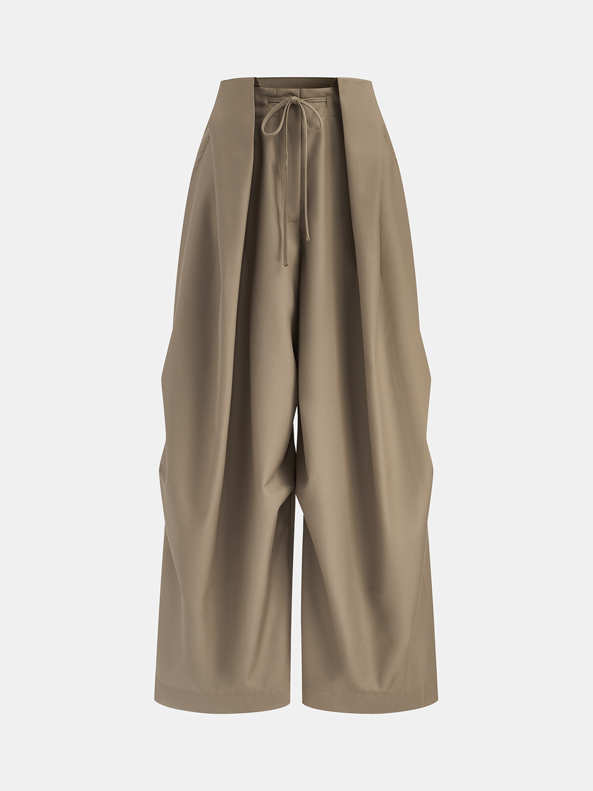 Pantalon parachute taille haute avec cordon de serrage