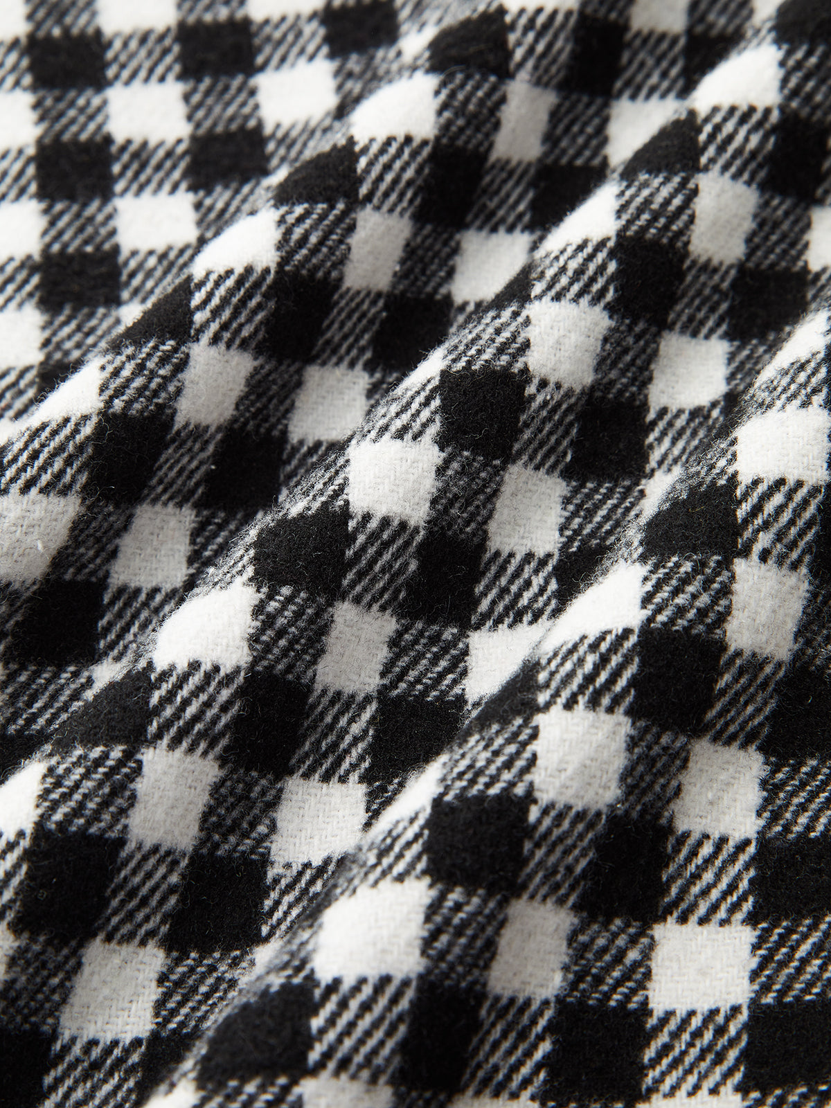 Gürteljacke mit Karomuster und Kragen