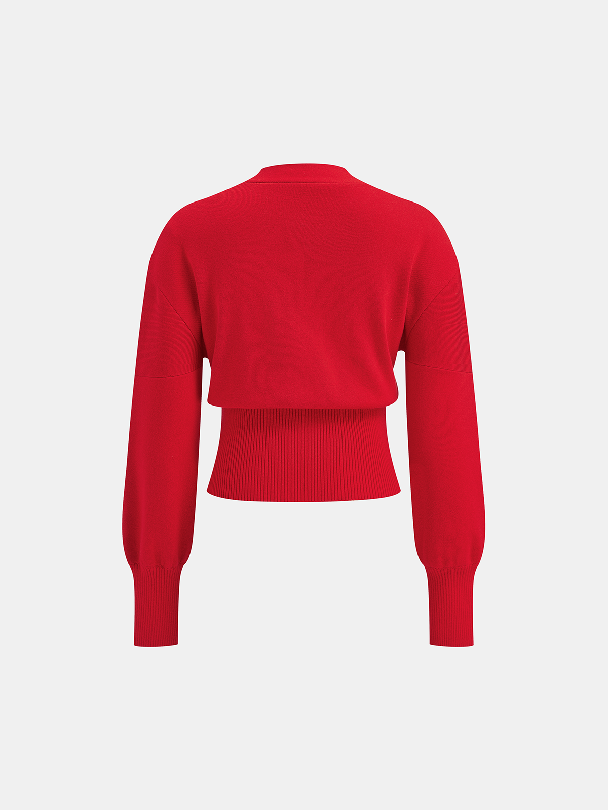 Wool Blend Cropped V-Neck Cardigan