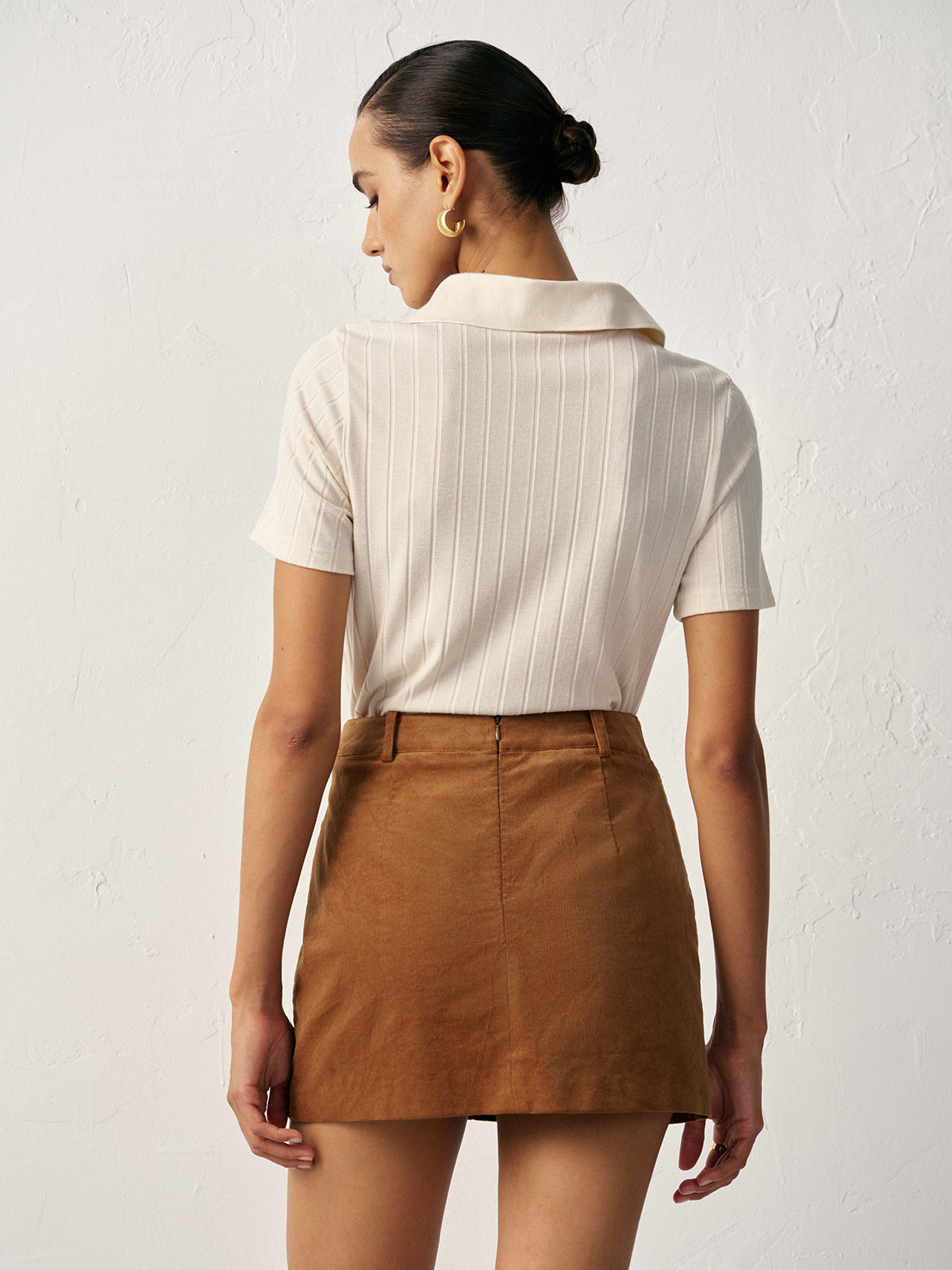 Cord-Minirock mit mittelhohem Bund
