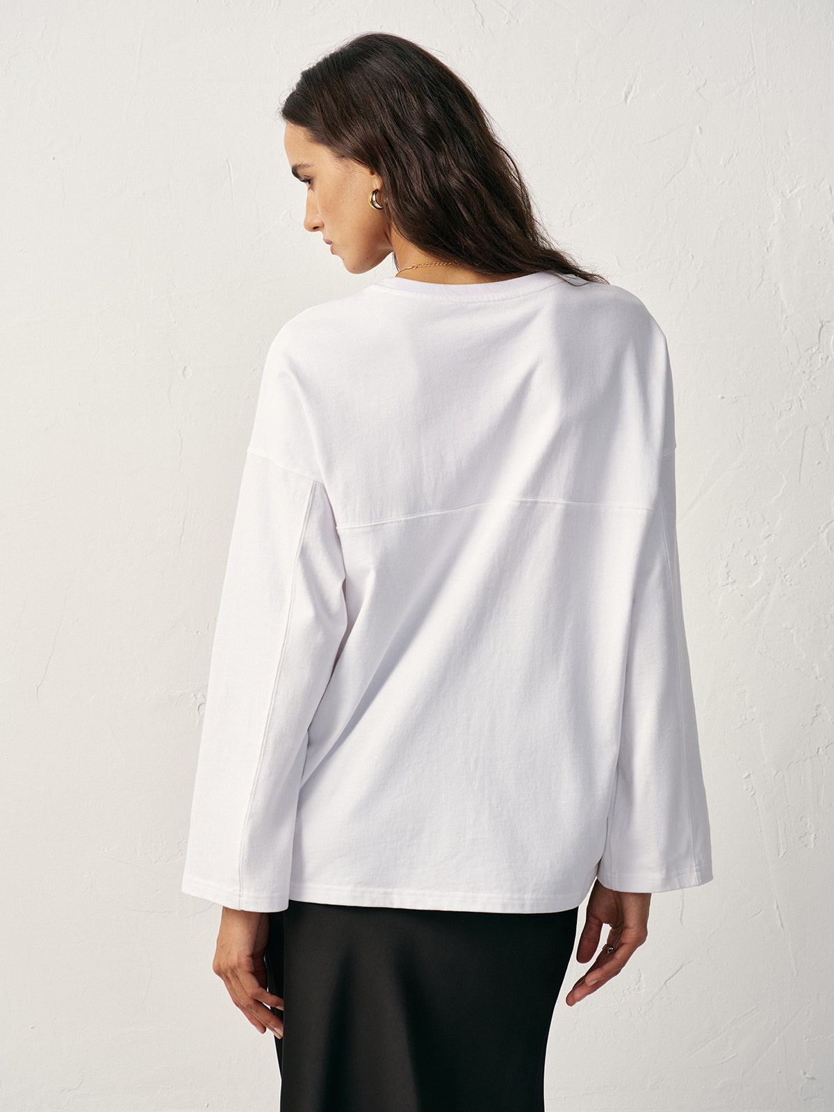 Langärmliges Baumwoll-T-Shirt