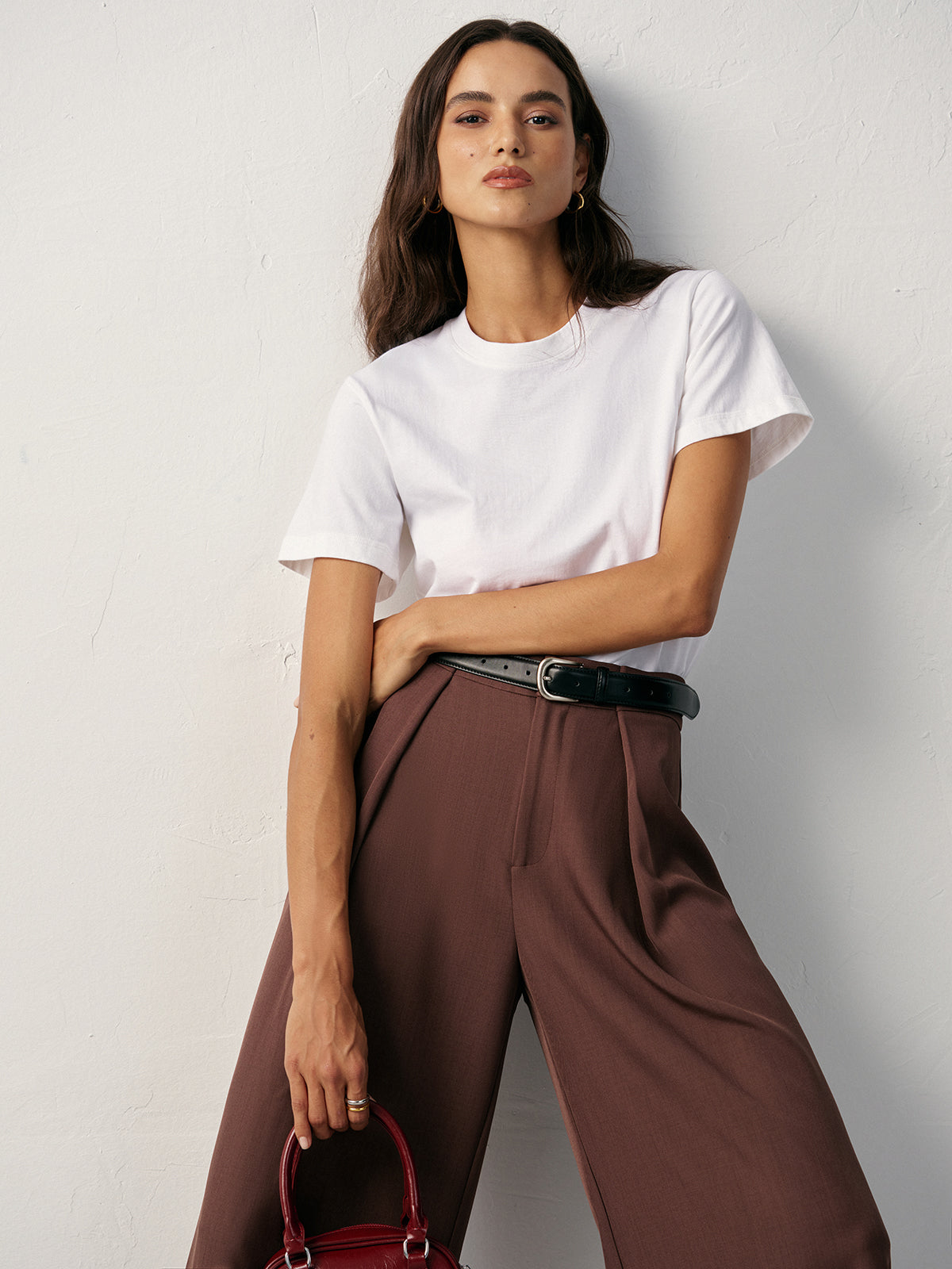 T-shirt à col rond en coton déperlant