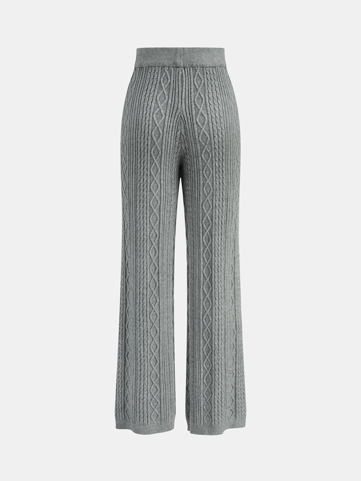 Kabelstrickhose mit mittelhohem Bund und Kordelzug