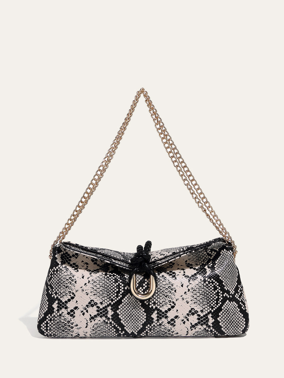 Sac à bandoulière en chaîne motif peau de serpent