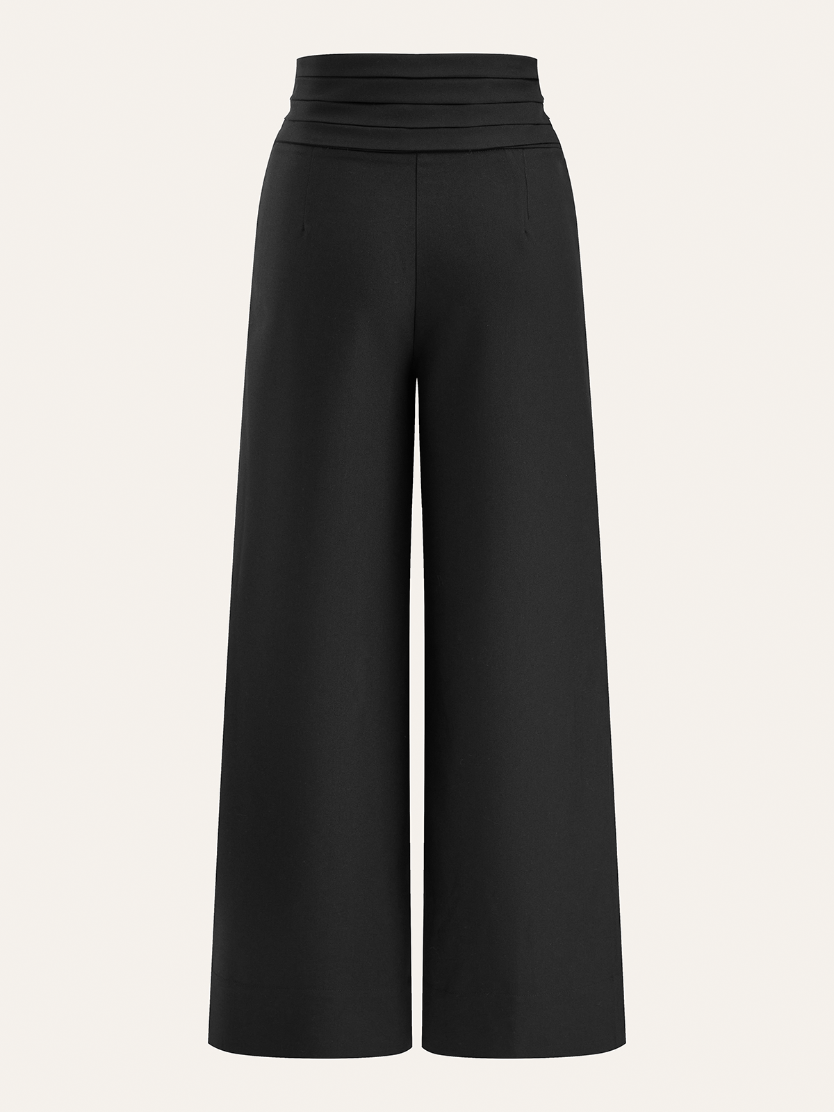 High-Waist Hose mit Faltenbund und weitem Bein
