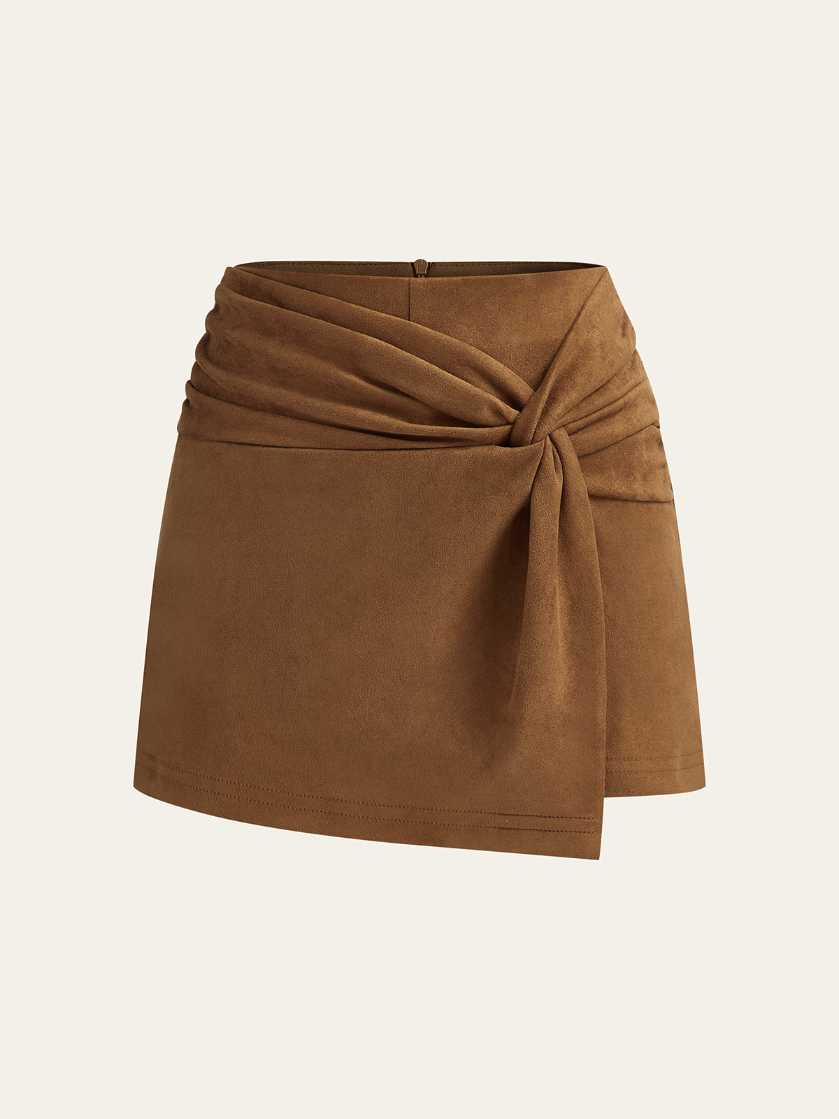 Mini-jupe torsadée effet daim