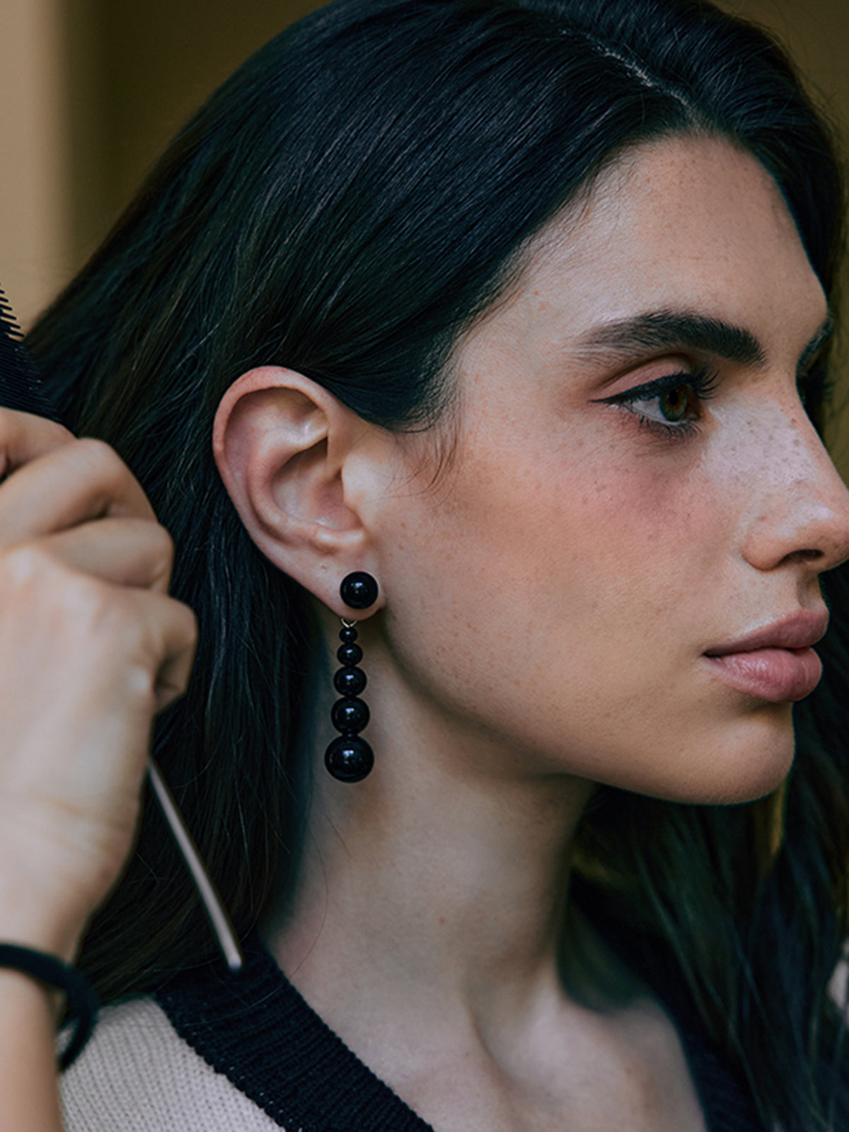 Boucles d'oreilles pendantes en perles d'agate