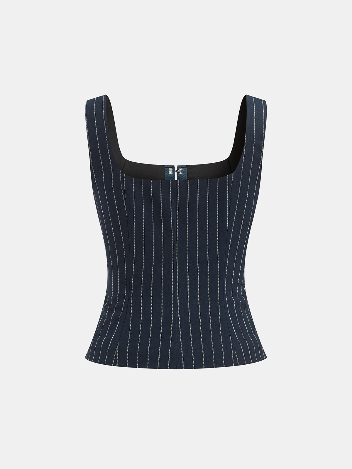 Ensemble haut et jupe rayés à fermeture à agrafes