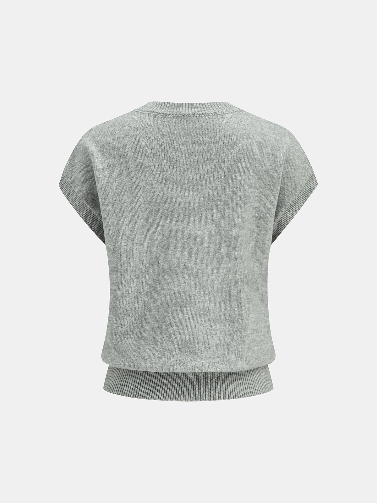 Floral Applique Cap Sleeve Sweater Vest