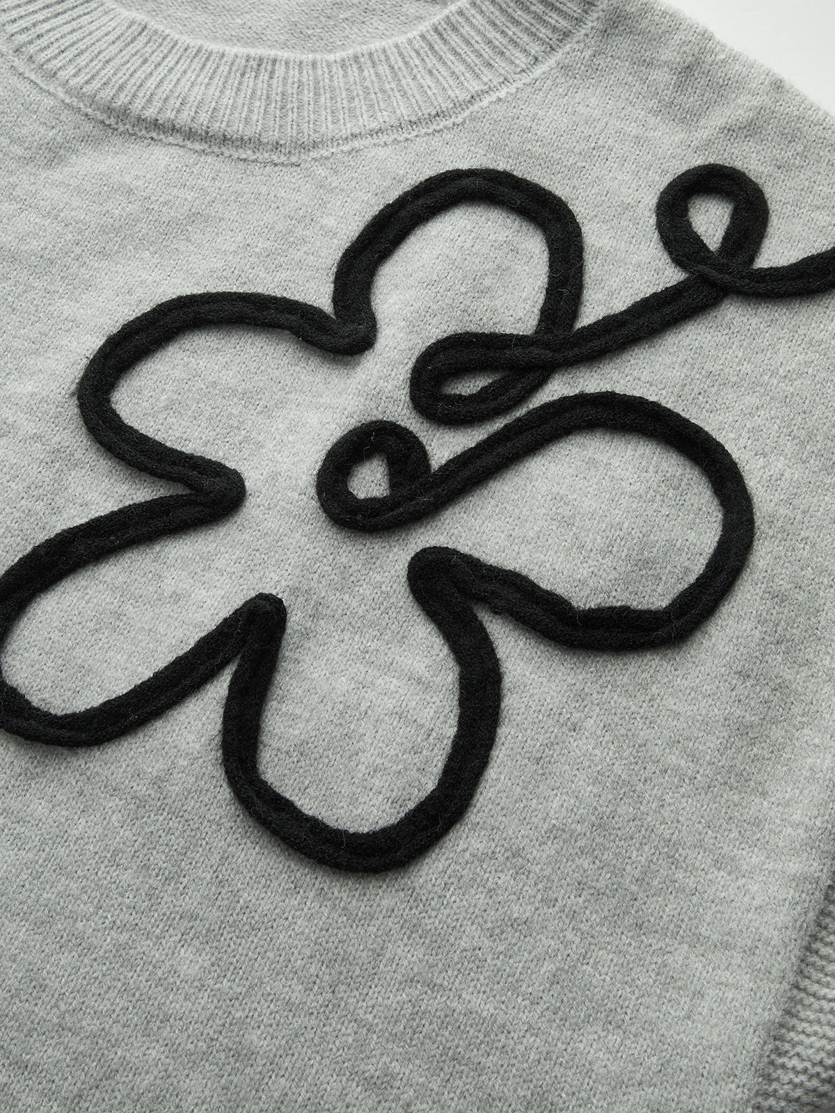 Floral Applique Cap Sleeve Sweater Vest