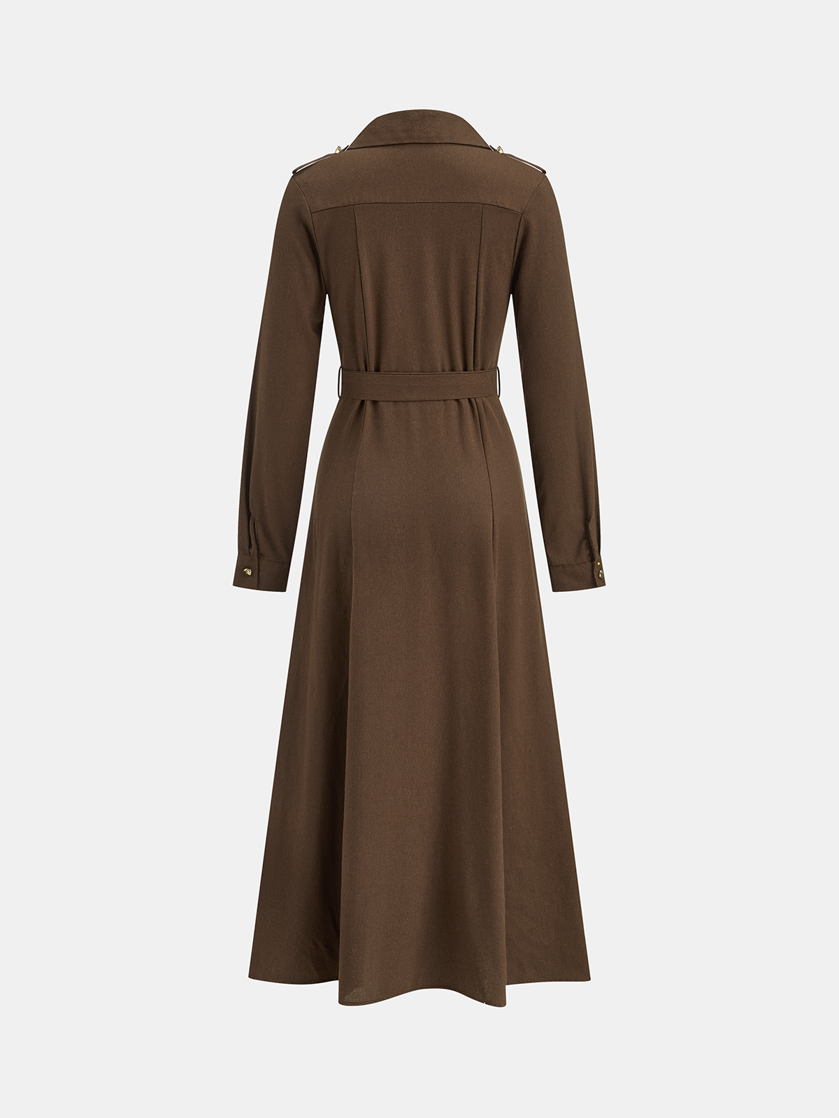 Belted Button-Front Shirt Dress